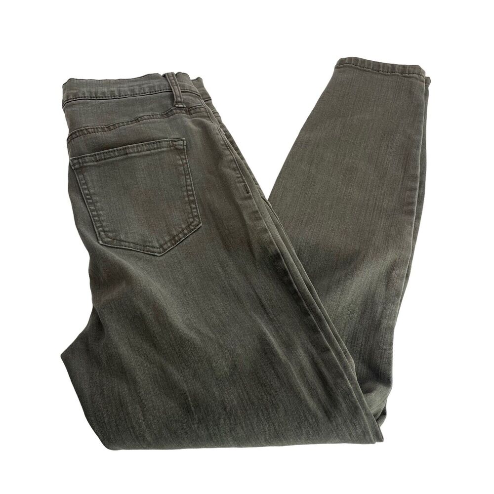 Altar'd State High Rise Skinny Jeans Womens Size 29/9 Exposed Button Fly Green